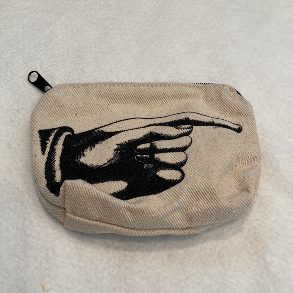 Printed cotton coin zipper purse